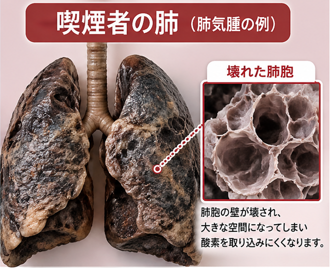 喫煙者の肺